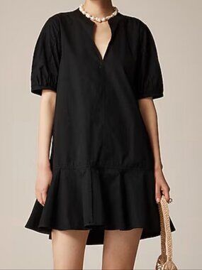 J. Crew Black Poplin Dress